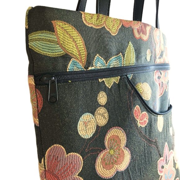 Danny K Beverly Hills floral tapestry shoulder tote Made in USA - Picture 5 of 16